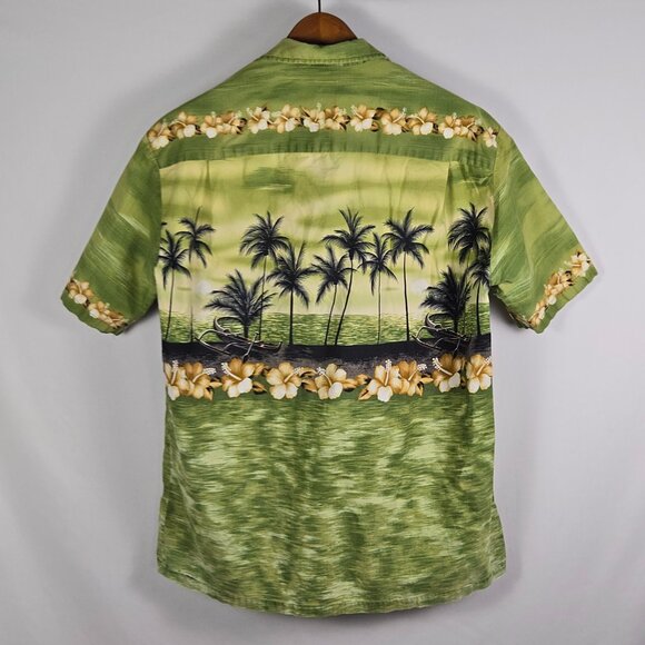 Vintage Winnie Fashion Aloha‎ Shirt Palm Print Short Sleeve Hawaiian Top Large - Picture 2 of 13